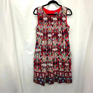 Rabbit Rabbit Rabbit Womens Sleeveless Dress 8 Pink White Back Zip Pockets Lined